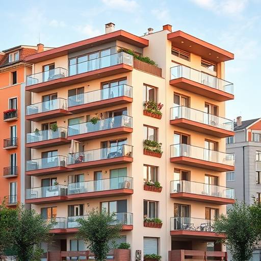 Facciata di un edificio residenziale moderno in una citt&agrave; italiana.