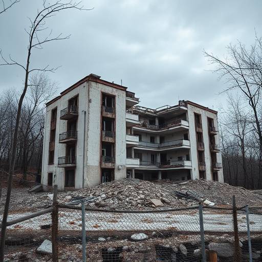 Immagine di un edificio distrutto a causa dei bombardamenti in Ucraina