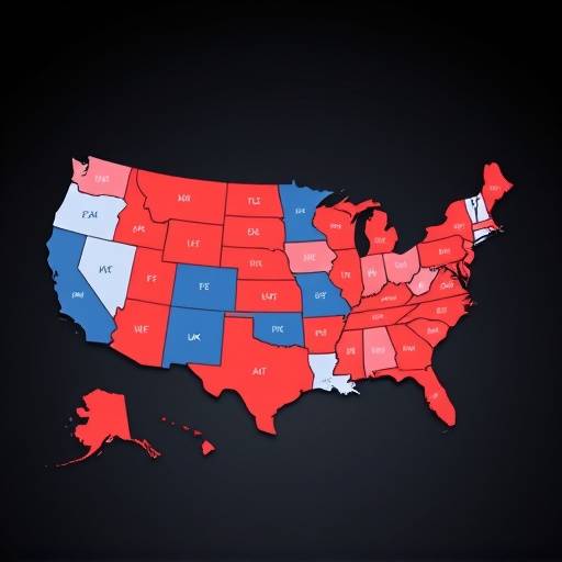 Mappa degli Stati Uniti con i risultati delle elezioni presidenziali