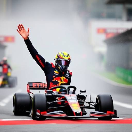 Max Verstappen che taglia il traguardo al Gran Premio d'Italia a Monza